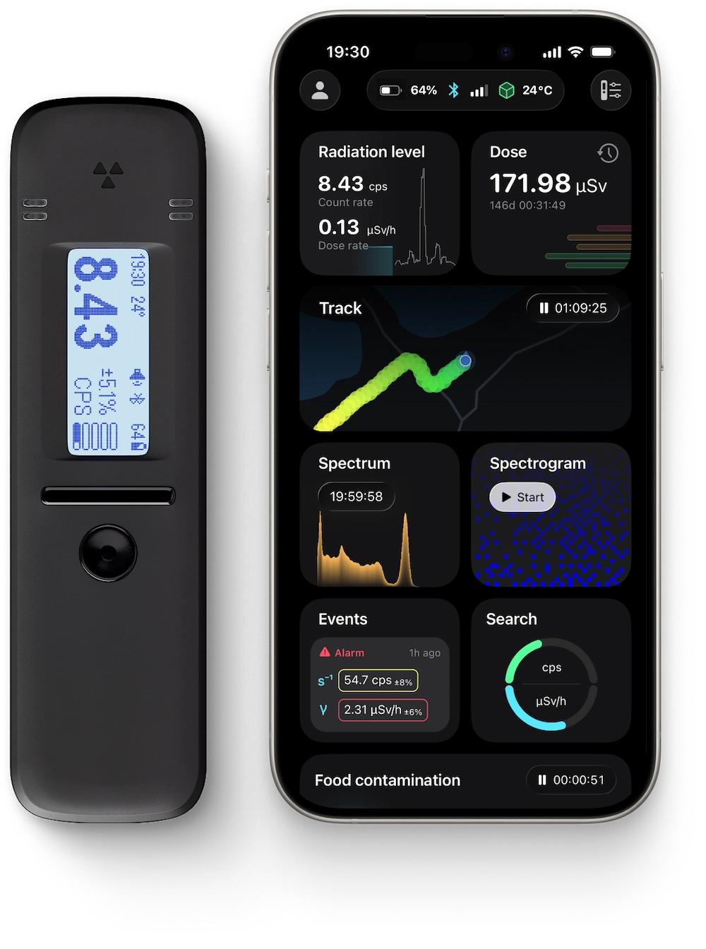 RadiaCode device and app on iOS
