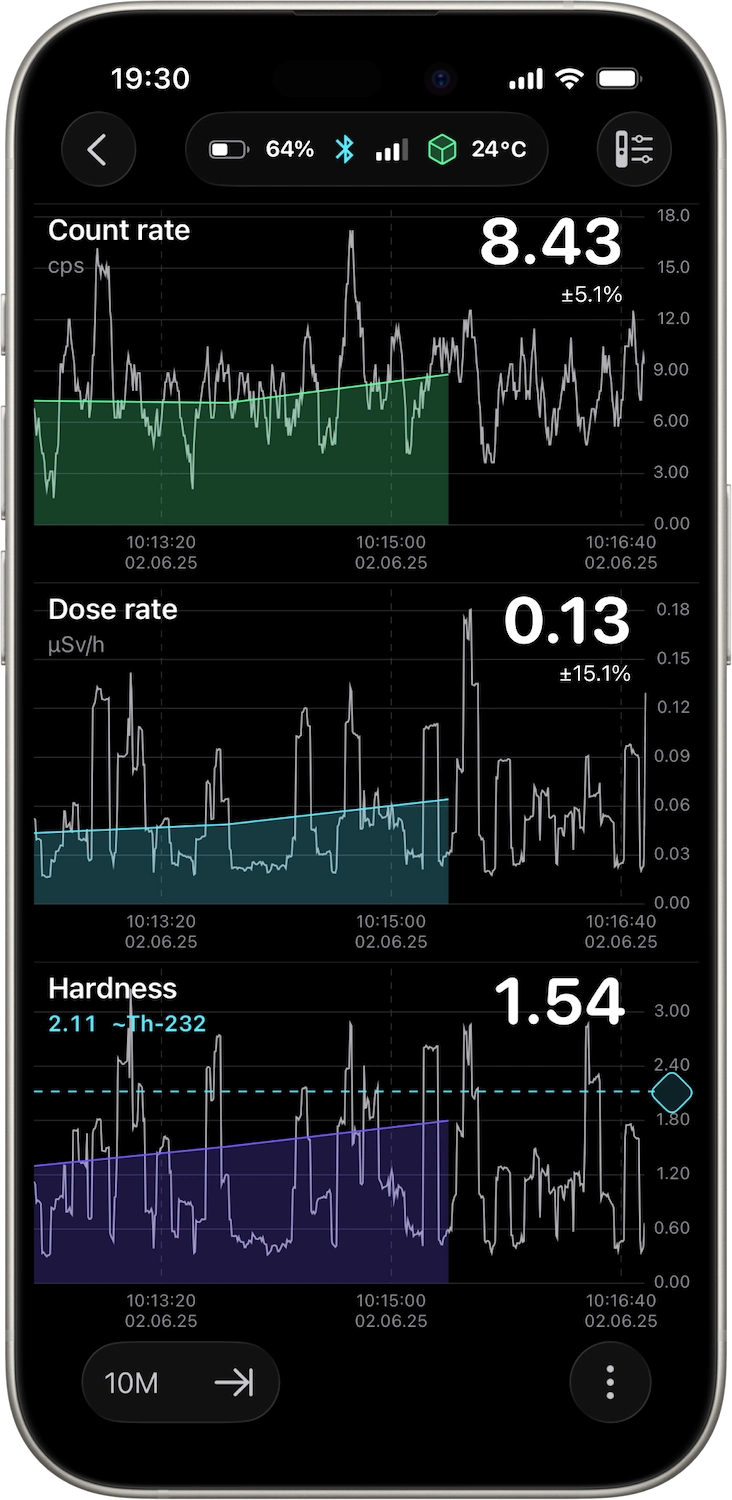 RadiaCode app on iOS