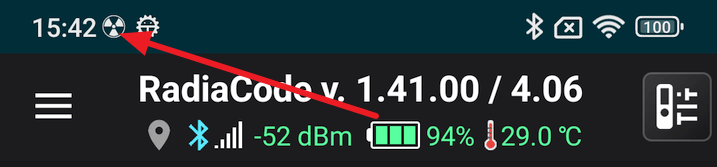 Observe the icon in the notification tray